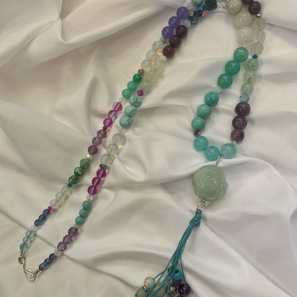 108 Bead Gemstones Handmade Mala Prayer Necklace - Picture 9 of 13